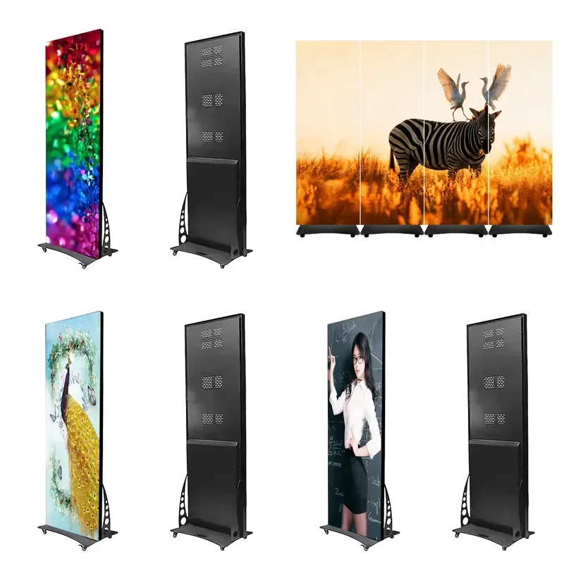for P2.5 Outdoor LED Display Floor Standing Cabinet Column Installation Sign Stand Poster Display Screen Advertising Board