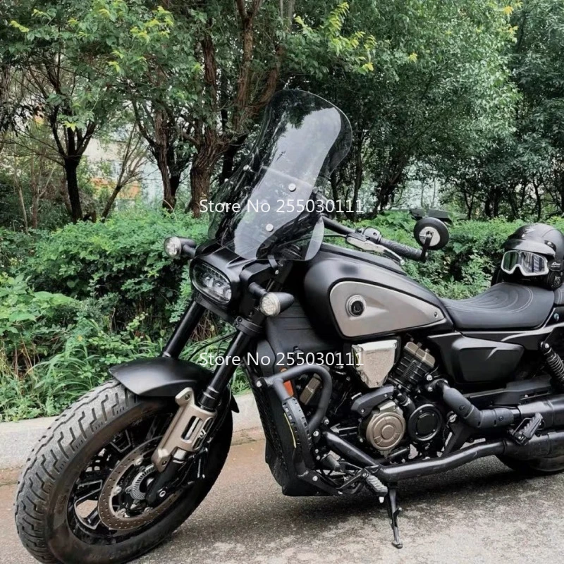 For QJMOTOR SRV600V SRV 600V SRV 600 Accessories Modified Windshield Sports Windscreen Wind Deflector Navigation Rod