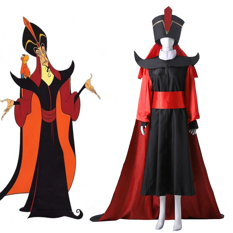 Anime Movie Aladdin Jafar Cosplay Outfit Halloween Carnival Party Suit