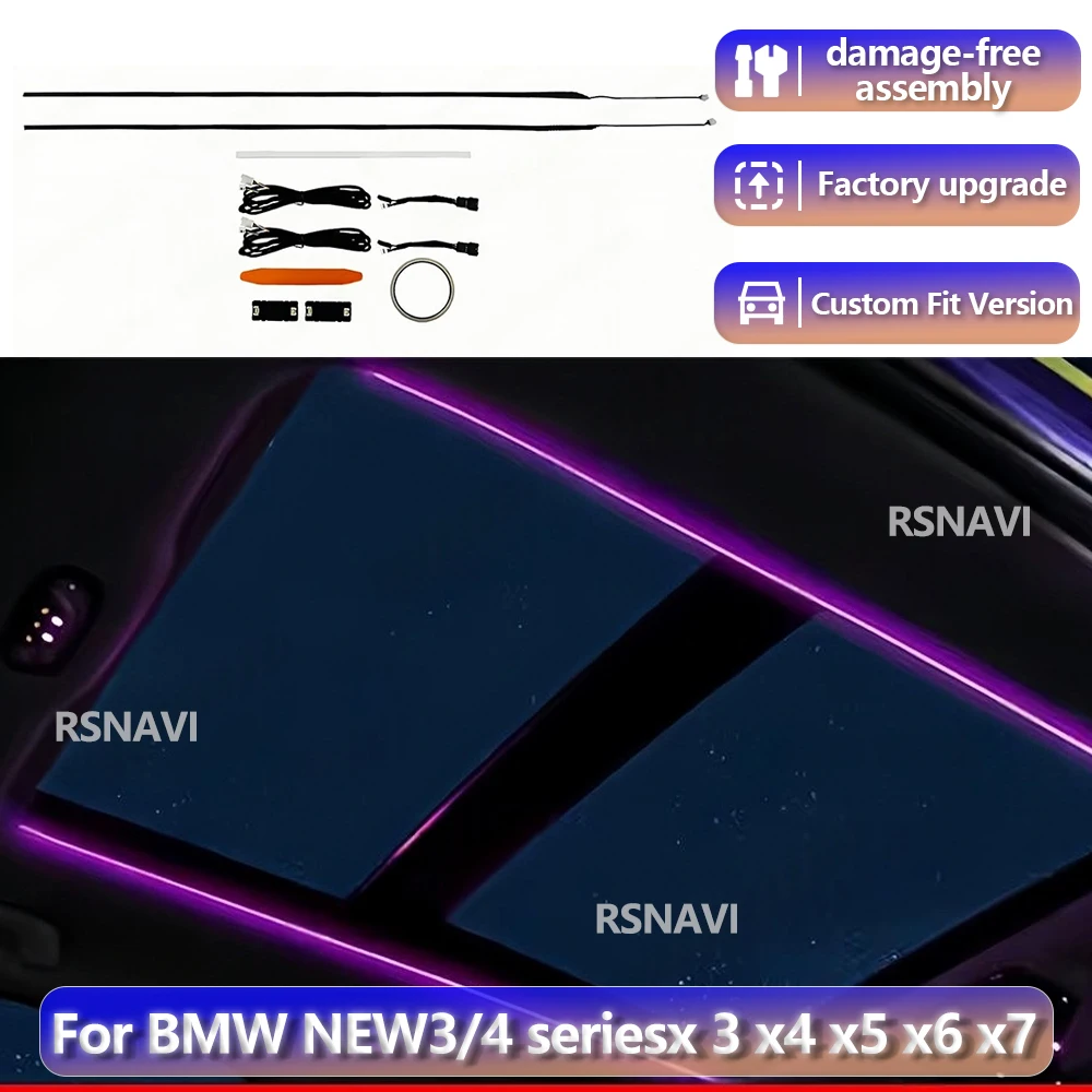 RGB color streamer FOR BMW New 3/4 series 6GT G30 G32 M5 2018+ Center Console Saddle Atmosphere Light Interior Mouldings