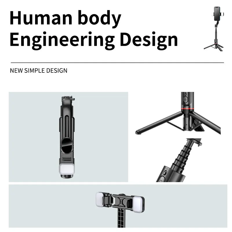 Foldable Wireless Bluetooth Selfie Stick Tripod with Remote Shutter, Mini Trepied, Gathering, Isolation Trip