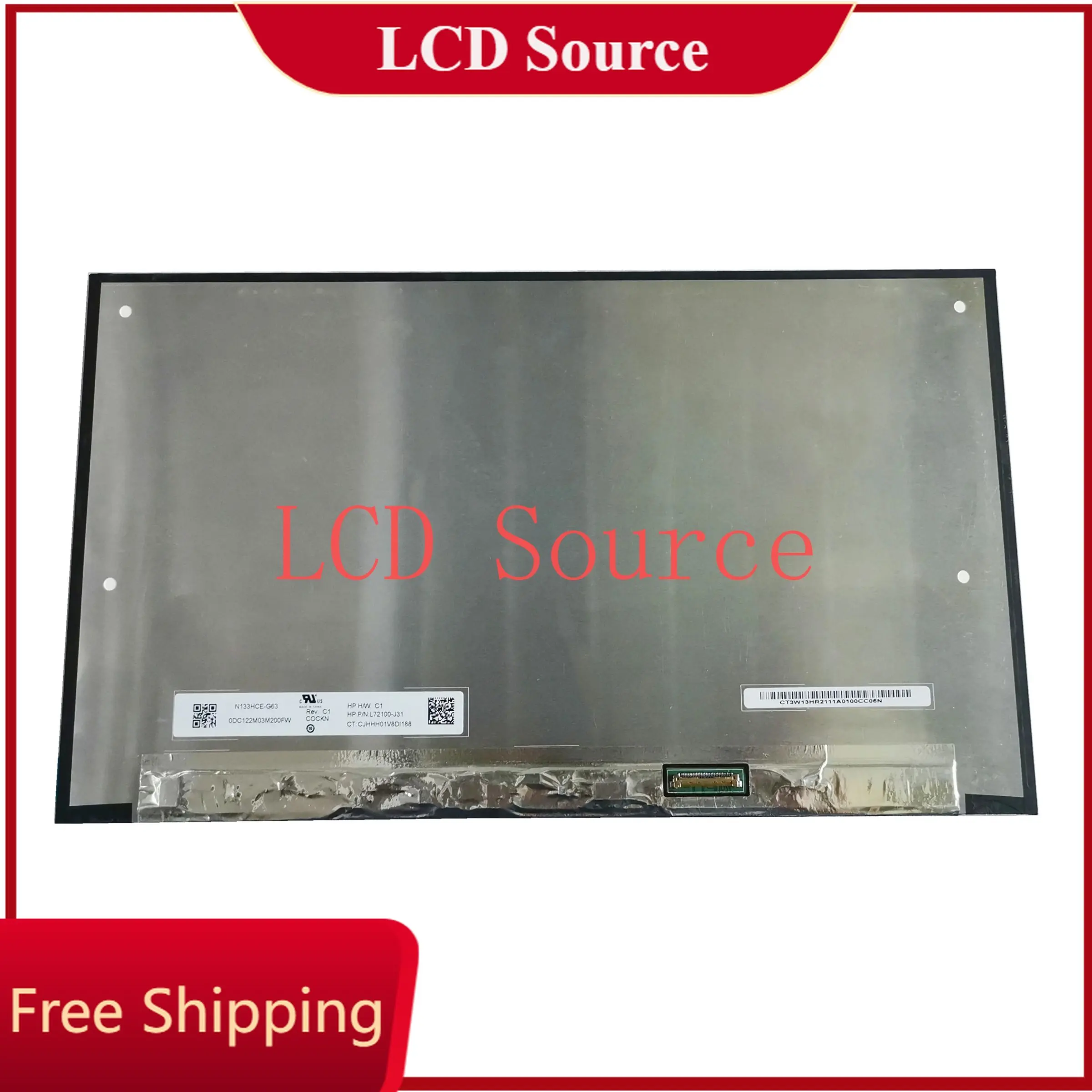 

N133HCE-G63 PN L72100-J31 1920×1080 30 pins 13.3 inch Laptop LCD screen Panel Matrix