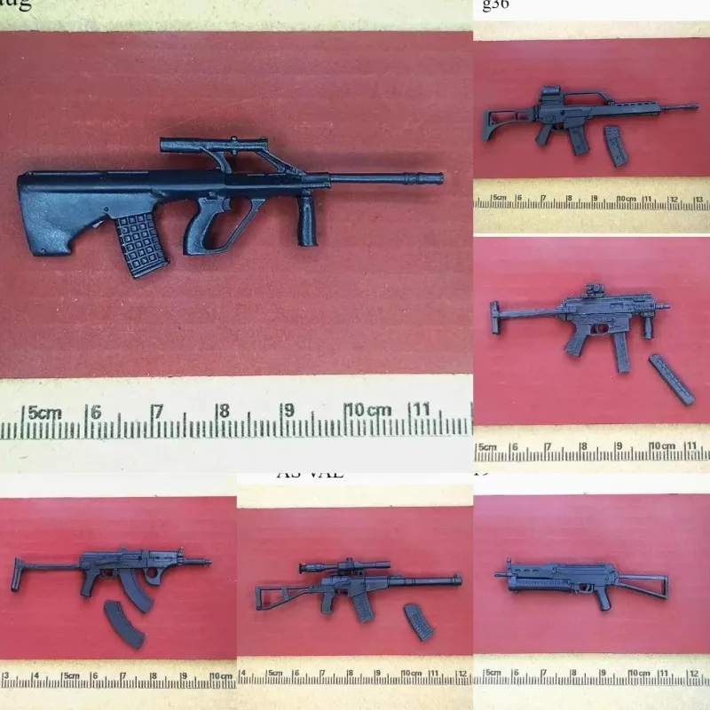 AUG PP19 G36 APC9 AKMSU AS VAL масштаб 1/12, пластиковая модель пистолета, черные фигурки, пластиковая игрушка, подходящая для 6-дюймовых фигурок, аксессуары для оружия Shf