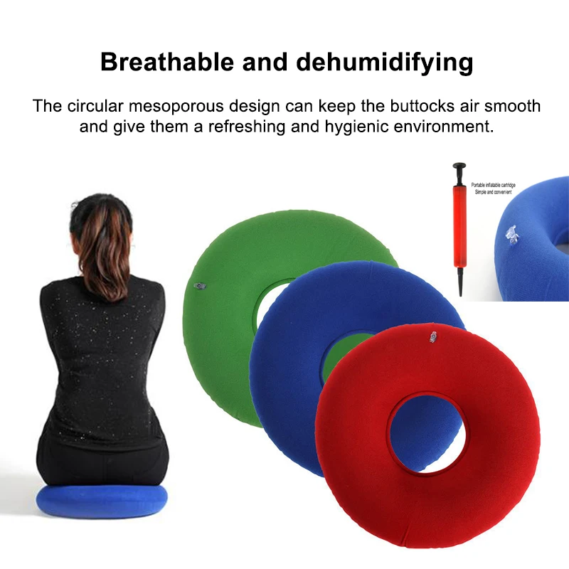 35cm Hip Support Medical Hemorrhoid Seat Pad Tailbone Pain Relief Donut Cushion Pillow Anti Bedsore Donut Chair Pad With Pump