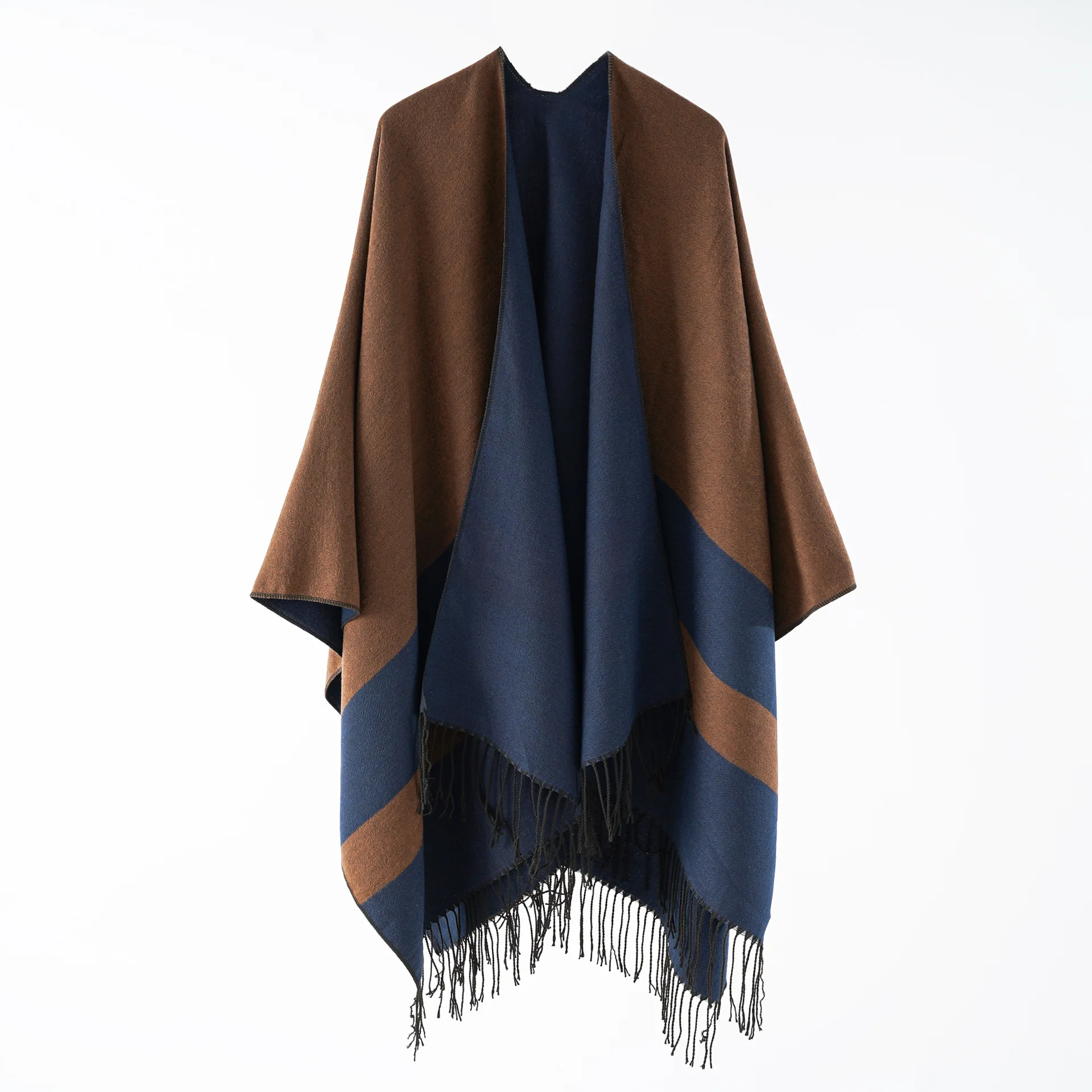 A lady\'s shawl, imitation cashmere, split scarf, cape to keep warm, and a double-sided shawl over lady Tzitzit