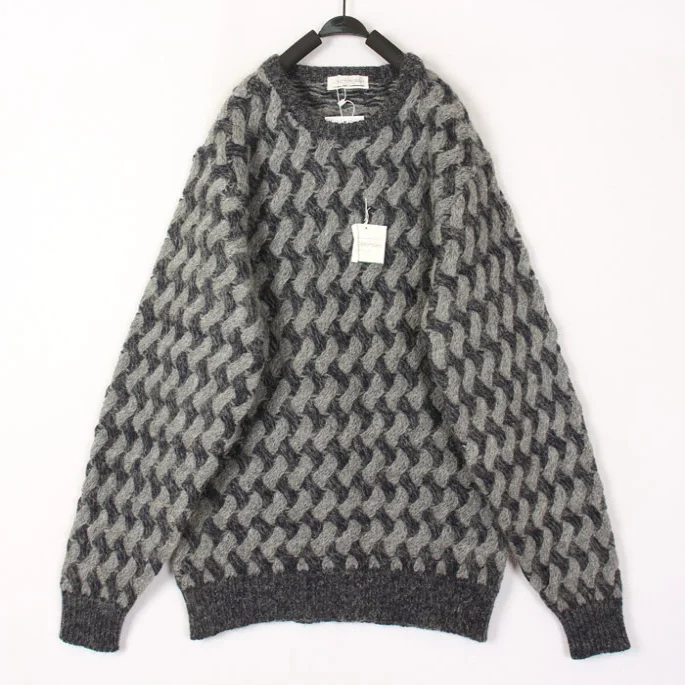 

Vintage Autumn Winter Knitted Woolen Sweater Women's Overhead Long Sve round Ne Hollow out Beans Cardigan Loose Fit Sle