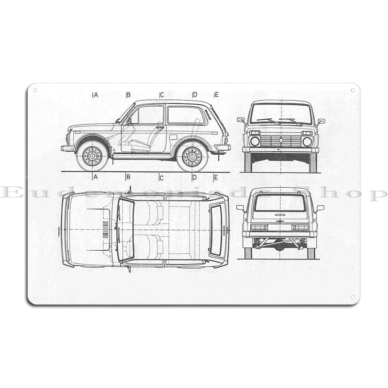 Lada Niva Metal Sign Vintage Wall pub Wall Plaque Club Bar the Soviet Union Lada Niva Tin sign Posters