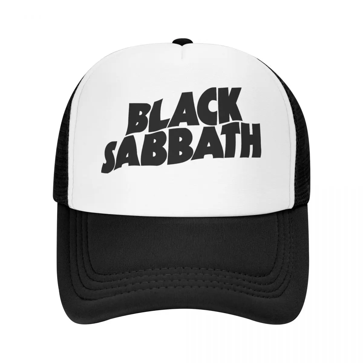 Blacks Sabbaths Logo Mesh Baseball Cap Unisex Vintage Trucker Hat Hat Breathable Snapback Caps Racing Cap Summer Trucker Hats