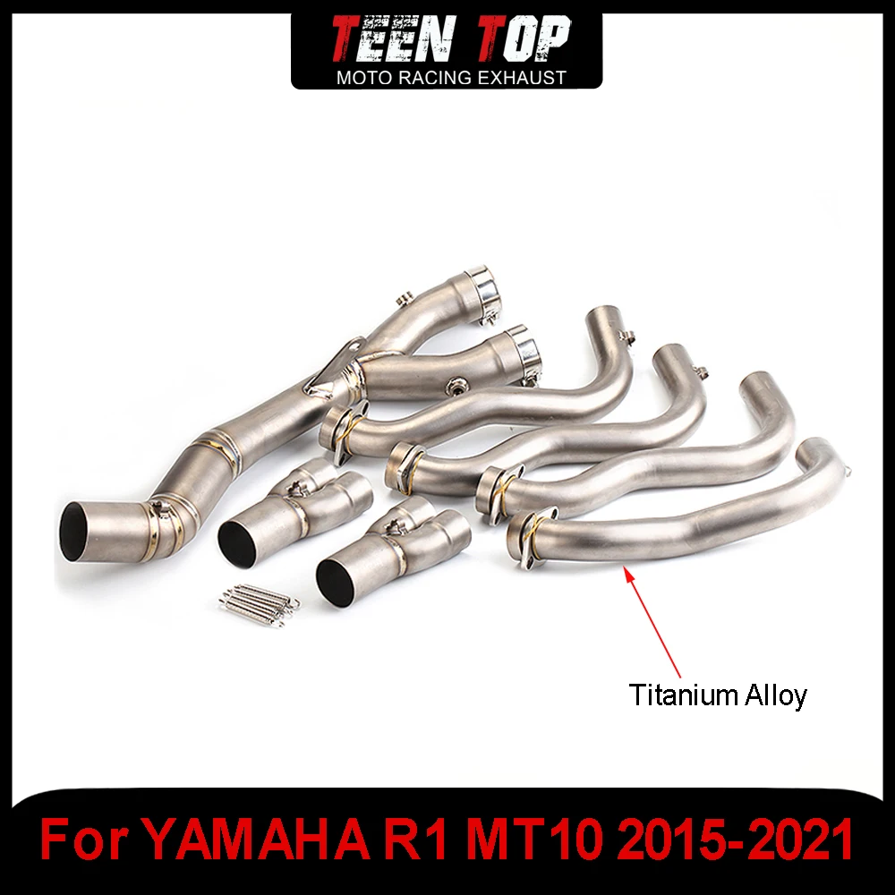 For YAMAHA R1 MT10 Moto Exhaust Front Pipe 15-21 Motorcycle Exhaust Muffler 60.5mm Titanium Alloy Exhaust Systems Header Pipe