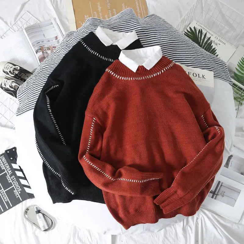 Men's Loose and Lazy Trendy Personality Trendy Bottoming Sweater
