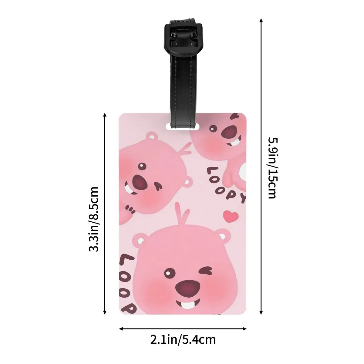 Kawaii LoAmendments Cartoon Beaver Bagage Tag, Suitcase Silica Gel Travel Accessrespiration Holder, Baggage Tag, ID Address Baggage Tags Gift