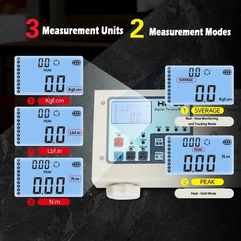 

HP-10/HP-20/HP-50/HP-100 Цифровой измеритель крутящего момента Высокоточная электрическая отвертка-ключ Тестер крутящего момента Измеритель крутящего момента 5,8 Вт 220 В