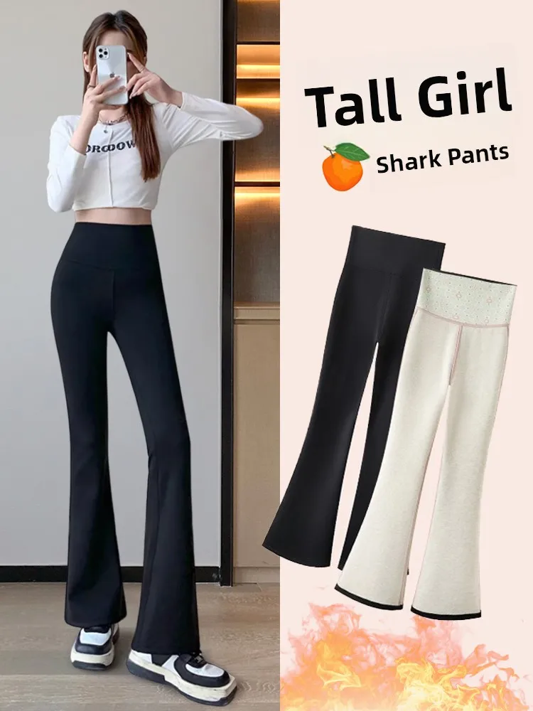 

Брюки для йоги из овчины с высокой талией, женские осенне-зимние утягивающие брюки, повседневные длинные брюки из нейлона и спандекса