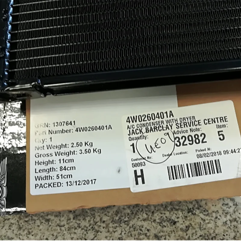 3W0820411A 3W0820411D 3W0820411E Suitable for Bentley Car Air Conditioning Condenser