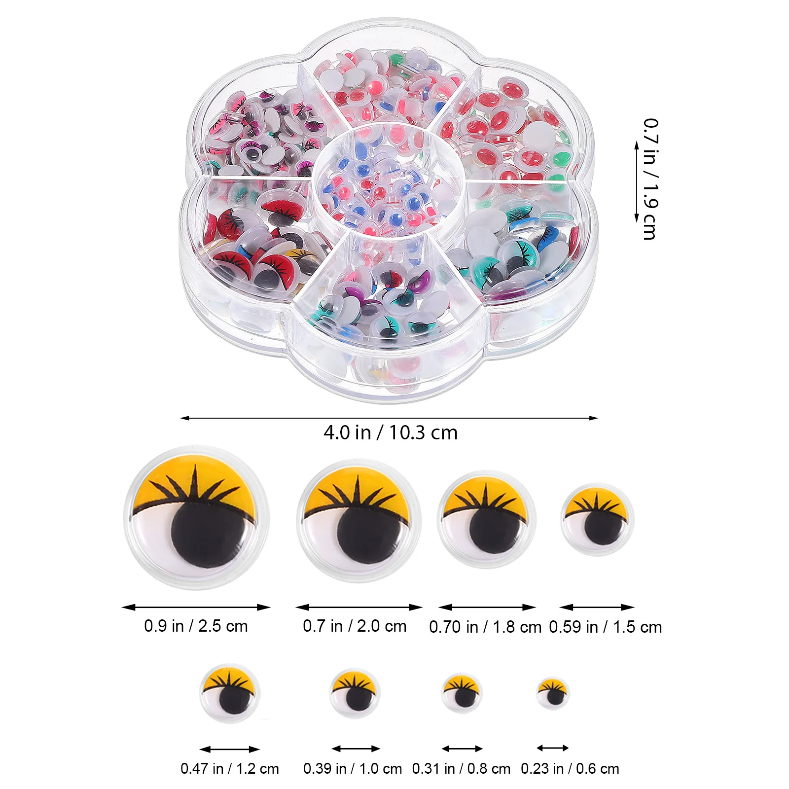 600 stuks kleurrijke kleverige wiebelogen zelfklevende wiebelogen voor kinderen handgemaakte doe-het-zelf-knutselprojecten kunststof materiaal