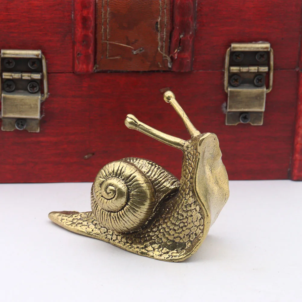 Solid Brass Snail Figurines Miniatures Animal Small Statue Office Desktop Ornaments Retro  Home Decoration Crafts Accessories