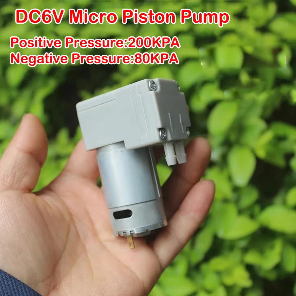 

DC 5V 6V Small Vacuum Pump -80kpa Negative Pressure Suction Diaphragm Pump 200KPA High Pressure 390 Motor Pump with Bracket