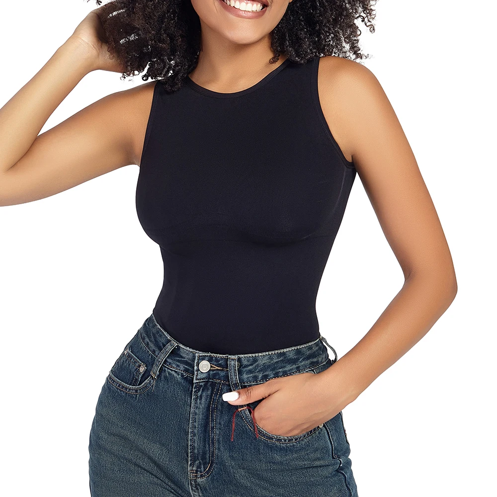 

Sleeveless Vest Bodysuit Women's Slim Fit Sexy Thong Shapewear Abdominal Control One Piece Gym Bodycon Jumpsuit Daily Wear New