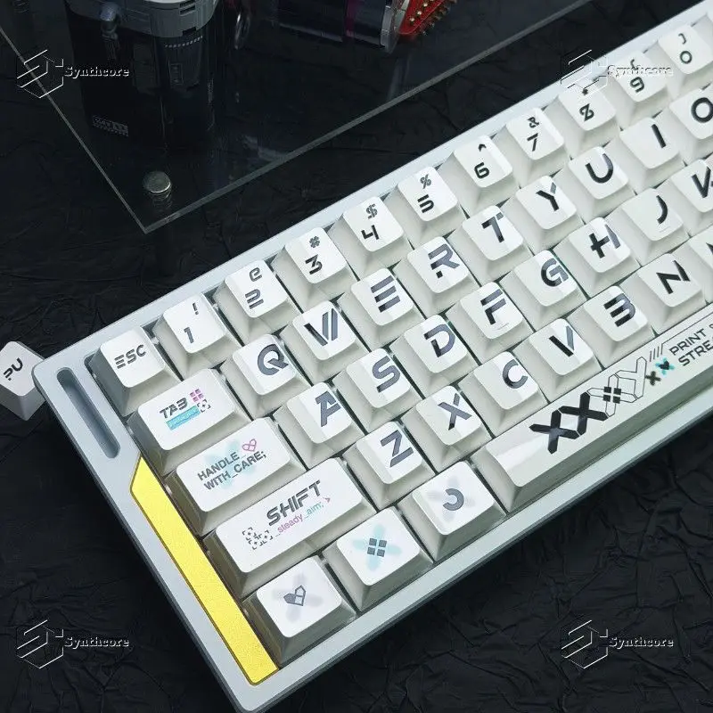 Printstream Ceramic Texture Keycaps 110 Keys Cherry Profile White Grey CSGO PBT Dye-Sub for Cherry MX Mechanical Keyboard Custom
