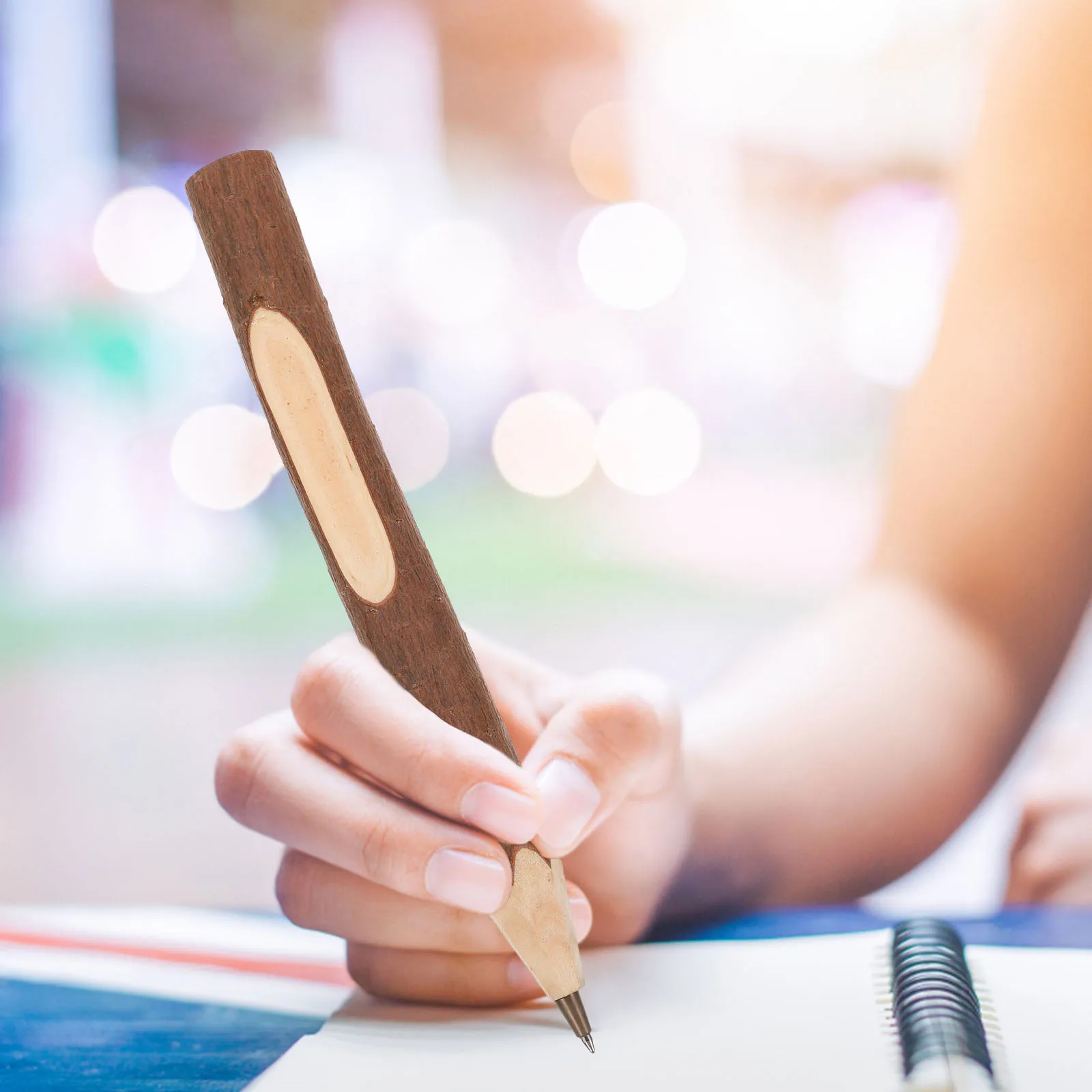 16Pcs Wood Ballpoint Pens Creative Lightweight Portable Writing Accessory Gift Pen for Kids Students Daily Use