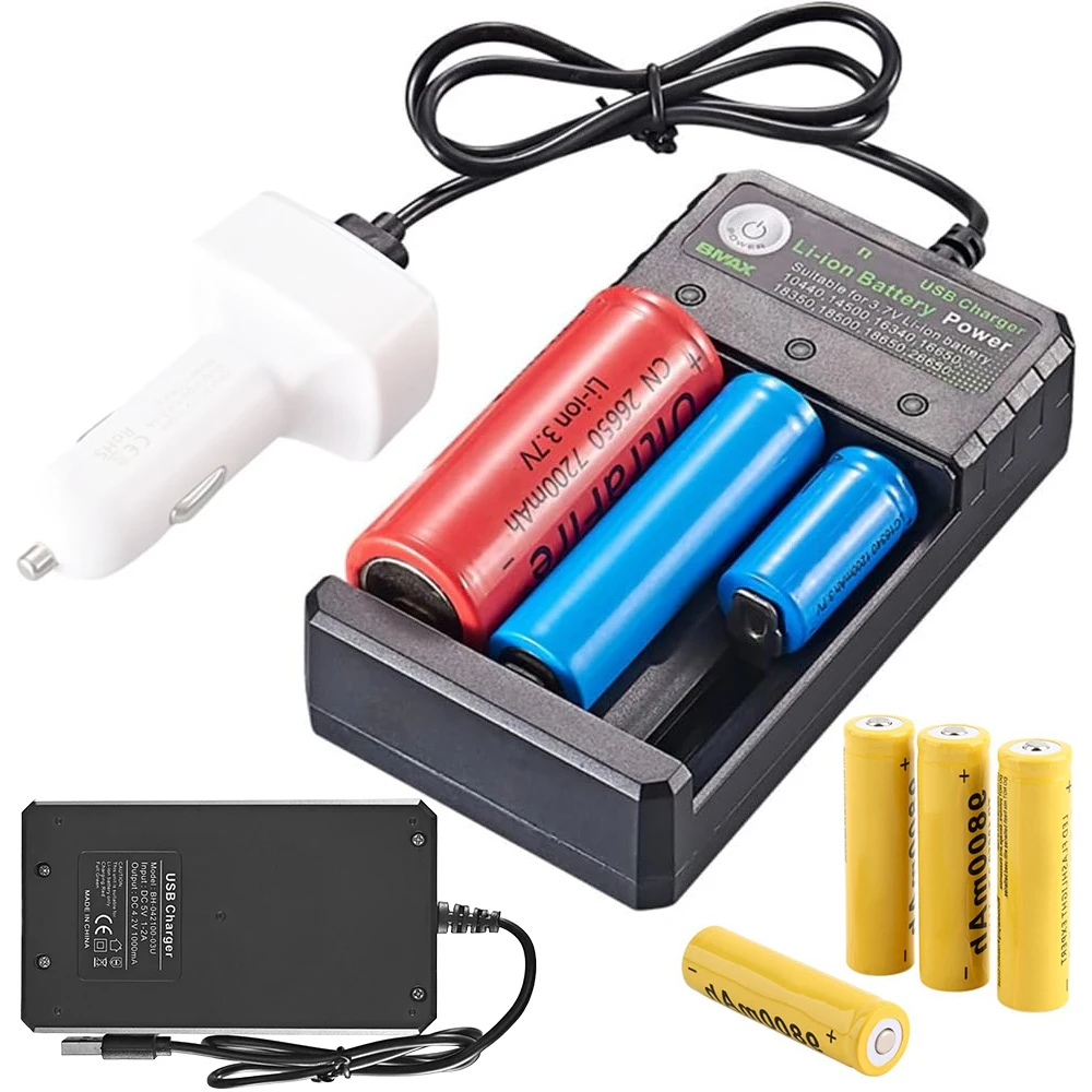 3-Slot 18650 Li-Ionen-Akkus Wiederaufladbares USB 3,7V Akku-Ladegerät Universal