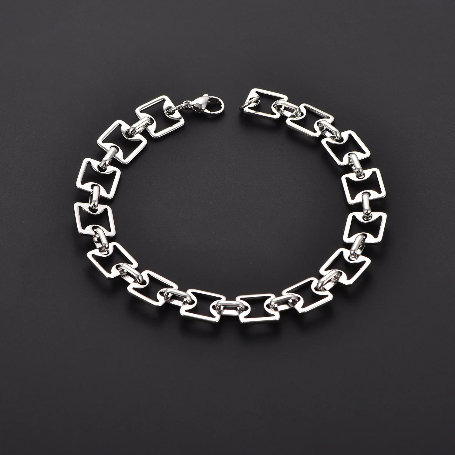 11MM Kreatives, nicht verblassendes Fußkettchen aus Edelstahl, Herrenarmbänder in Silberfarbe, hochwertige Panzerkette, Armband, Großhandelsschmuck – Detail 2