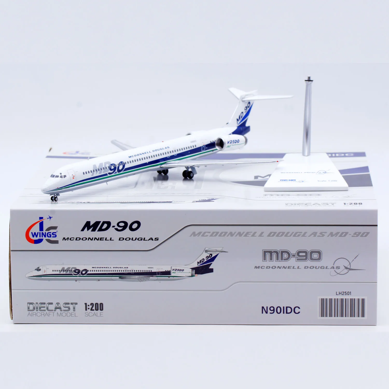 LH2501 Alloy Collectible Plane Gift JC Wings 1:200 MCDONNELL DOUGLAS MD-90 [House Color[ Diecast Aircraft Jet Model N901DC
