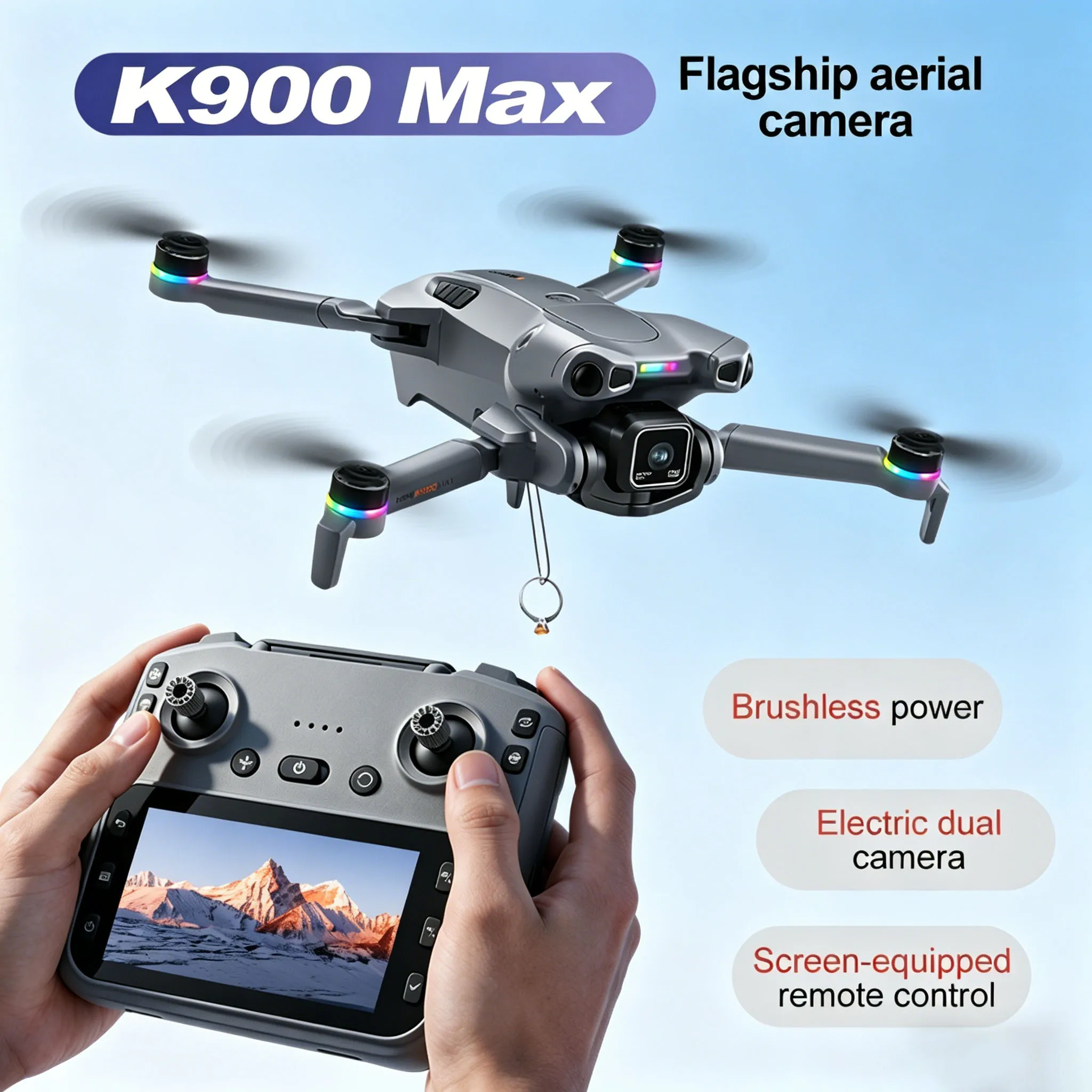 

K900 Max GPS Drone 360° Laser Obstacle Avoidance Panoramic Shooting 5G RC Airdrop Device Drone Optical Flow Positioning Gift Toy