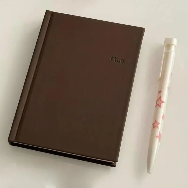 

Hardcover Diary Notebook With 128 Colorful Pages Portable PU Leather Planner for Schedules Note and Plan Management