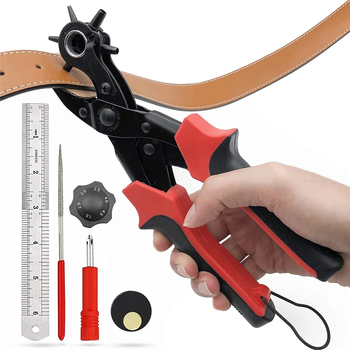 

Sturdy Leather Hole Punch,Belt Hole Puncher for Leather for Leather Belts Watches for Belts Diameter : 4.5/4 /3.5/3/2.5/2Mm