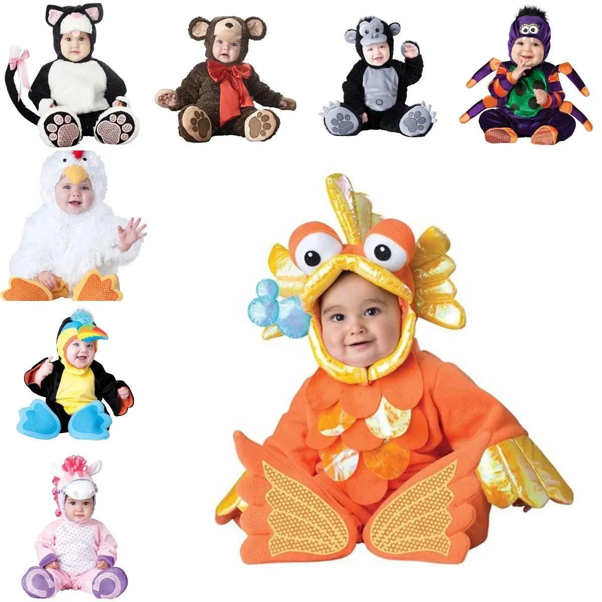 Baby Costume Carnival Halloween Purim Animal Outfits Baby Boys Girls  Rabbit Rompers Halloween Infant Toddlers Costume