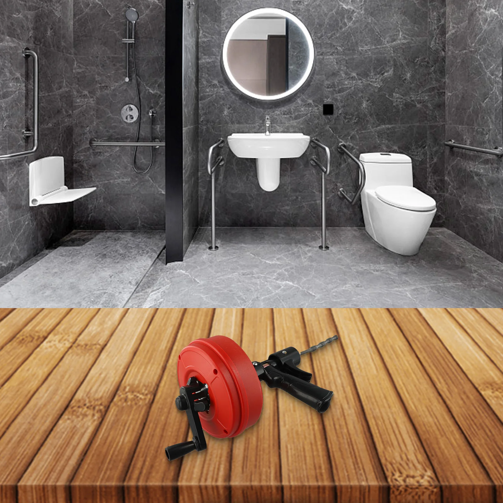 Drain Cleaner Drain Auger Plumbing Projects 3 4 To 2 Inch Capacity User-friendly Design ABS Plastic Construction For Bathroom