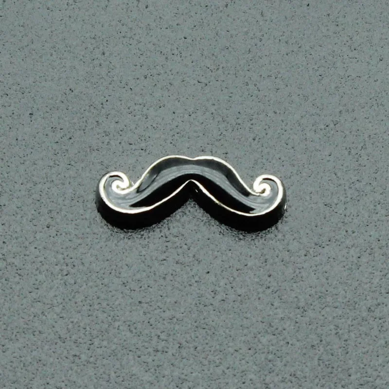 

20pcs/Lot Enamel Black Moustache Floating Charms Living Glass Pendants Lockets Jewelry Accessory