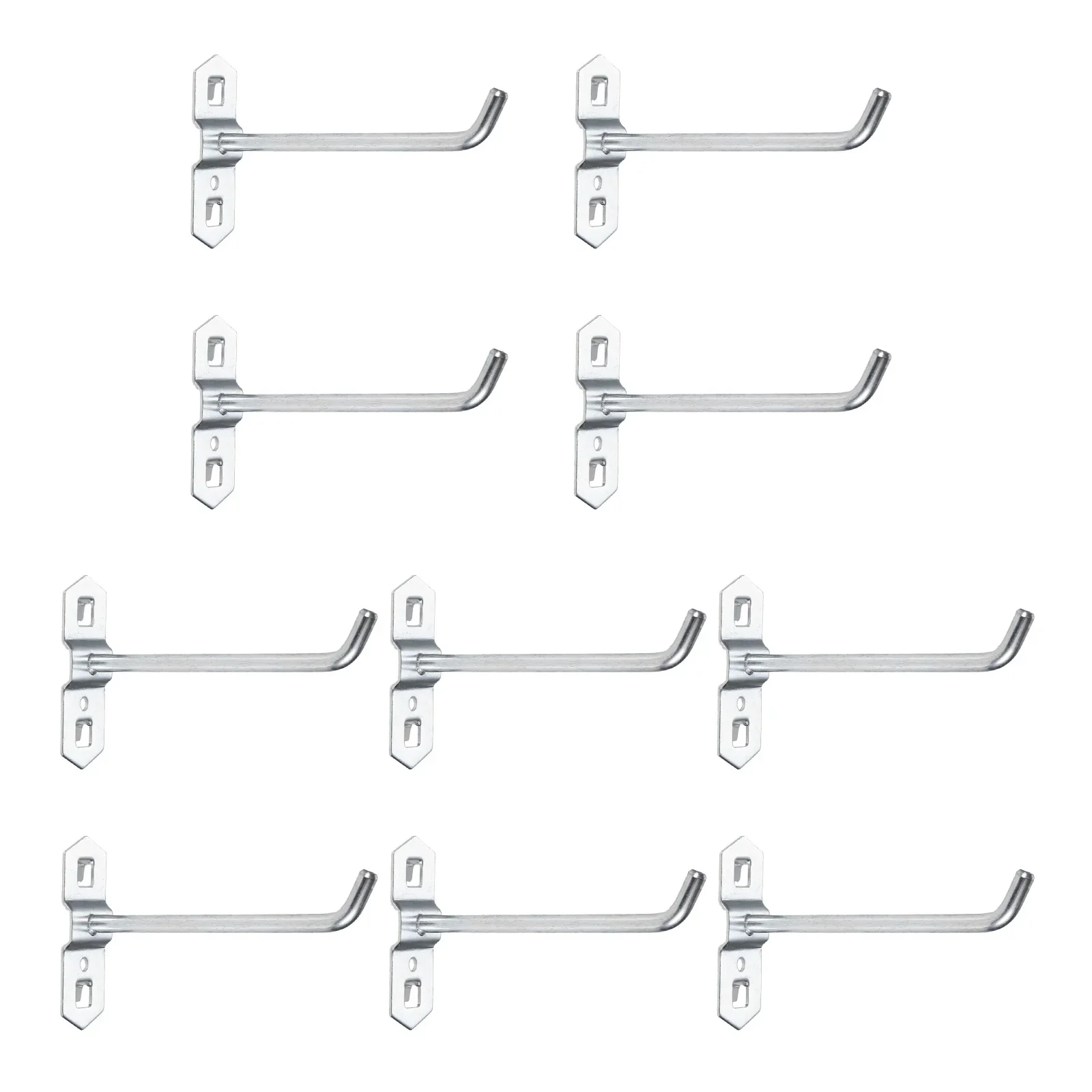 10Pcs Hole Board Hook Wall Mount Steel Oblique Hanger Hardware Tool Hammer/Pliers 25/50/75/100/150/200MM Metal Shelf Hooks