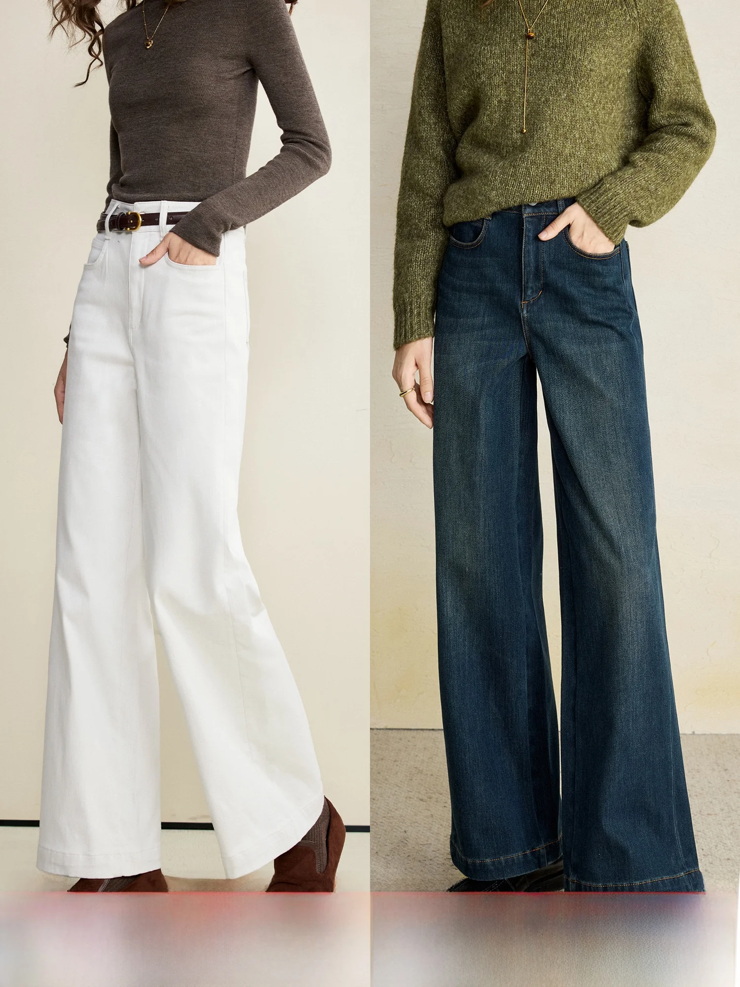 

Loose Fit Long Velvet Cotton Straight Leg Jeans Women's Spring Pants Natural Waist Zipper Closure Warm Polyester Fiber
