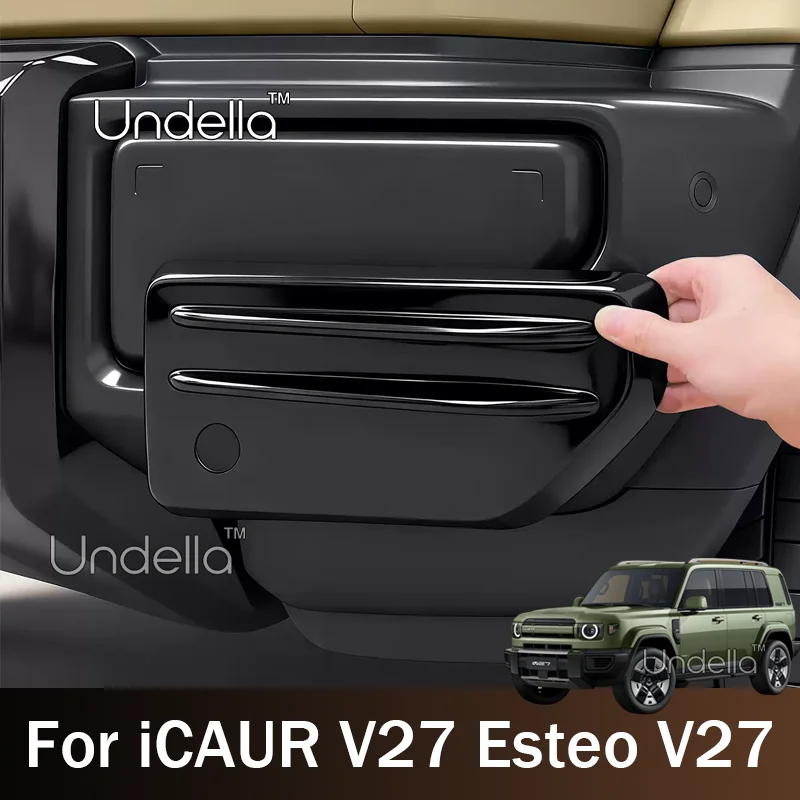 Glossy Black‑Out Radar Sensor Protector Cover For ICAUR V27 Esteo V27 2026 2027 Front & Rear Bumper Guard Body Kit Accessories