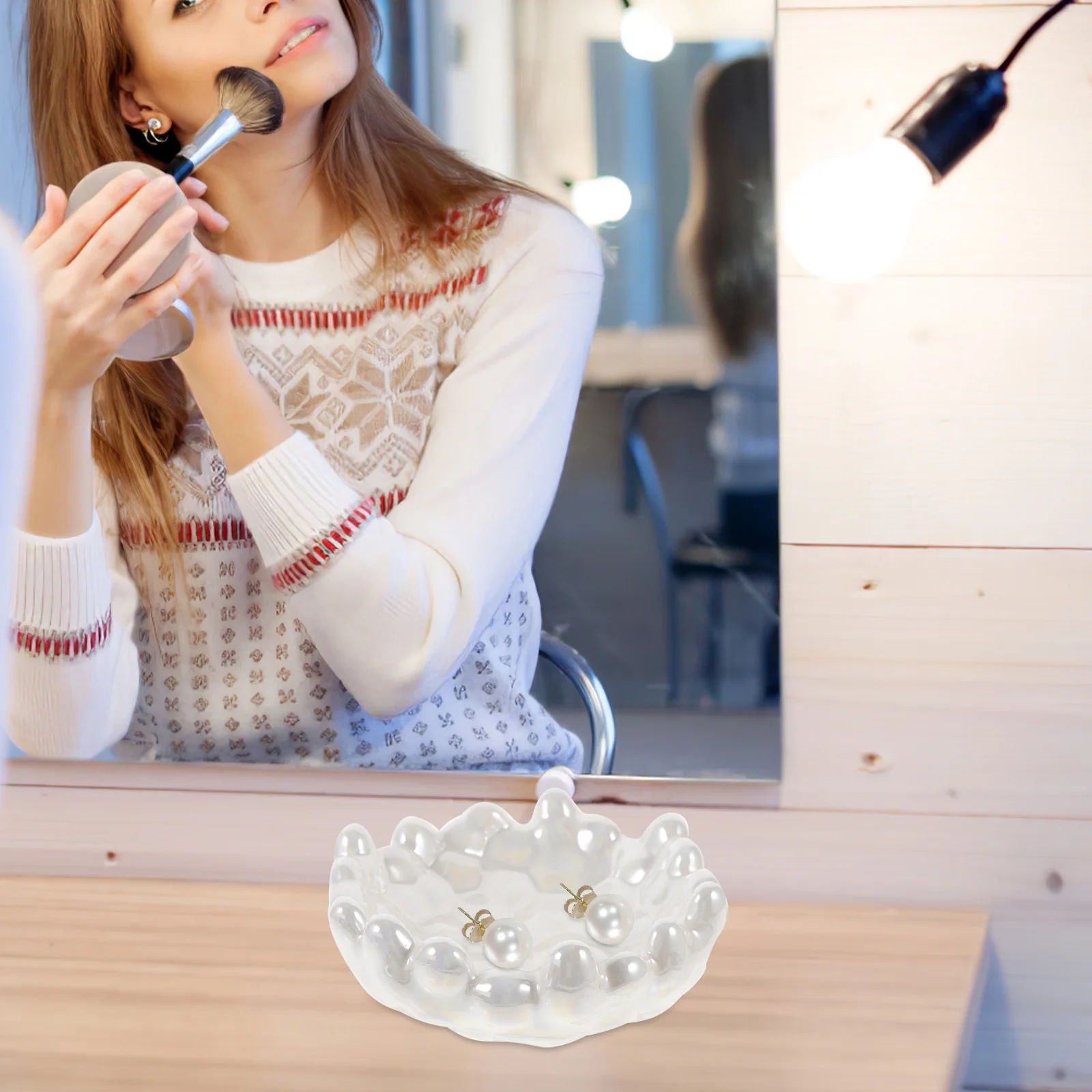 السيراميك علبة مجوهرات مفاتيح صينية حلية طبق أحمر الشفاه تخزين لوحة مستحضرات التجميل المنظم سطح المكتب حلية طبق حامل مجوهرات #4