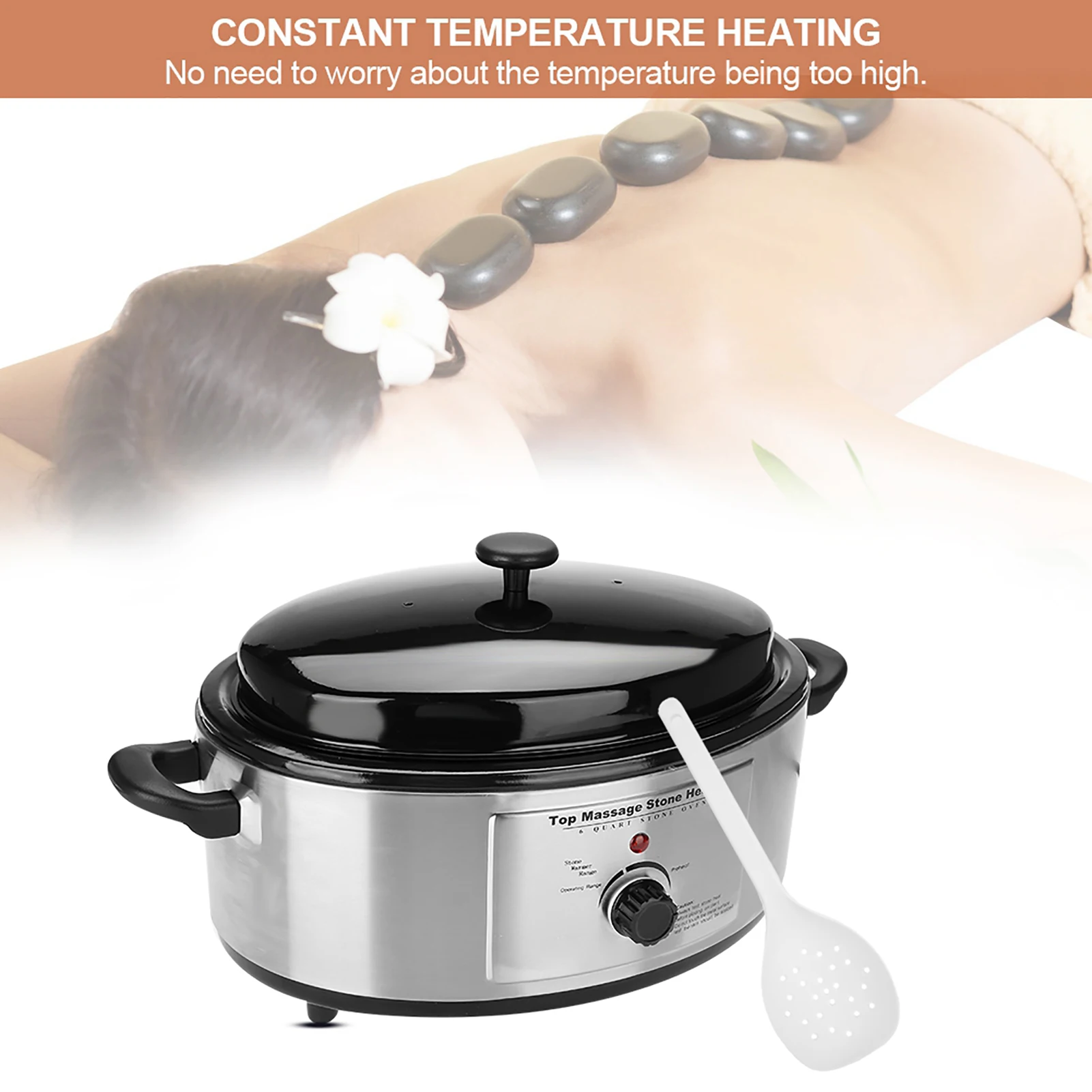

6 Quart Hot Massage Stone Heater Spa Salon Warmer Heating Device Volcanic Heater Stone Warmer Heater UK Plug 220V