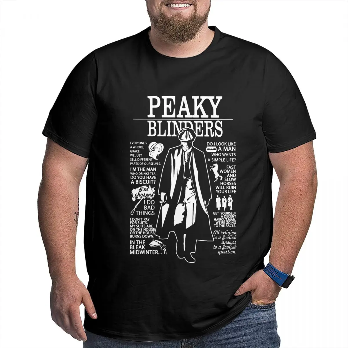 Peaky Blinders Funny T Shirts Graphic Y2K Anime Tees T Shirts For Men Women Clothing