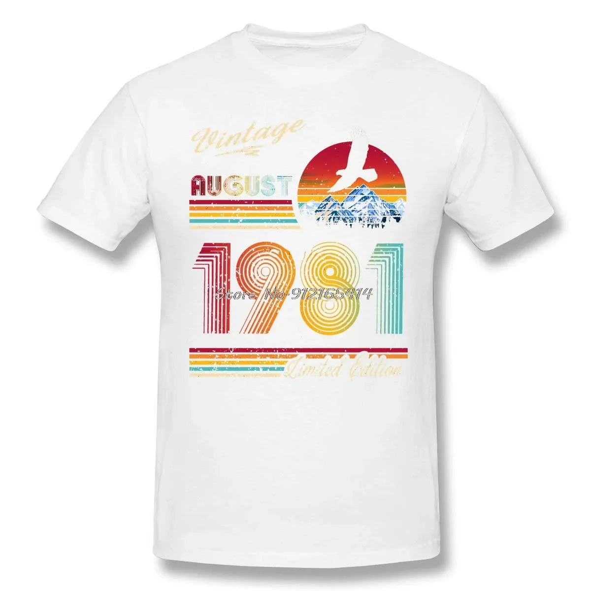 Men TShirt August 1981 Birthday Anime Clothes Shirt Design Old Born In 1981 Cotton T-Shirt Haraguku Tees Streetwear style tops