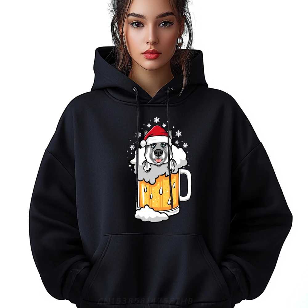 

Funny drunk Beer Husky Christmas Dog Sports Hoodies Men Hoodies Normal Man Sweatshirts