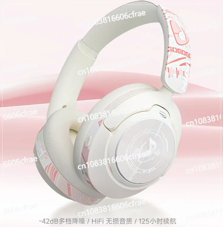 Headworn Bluetooth earphones 2024 new graffiti wireless active noise reduction earphones for male and female computer students