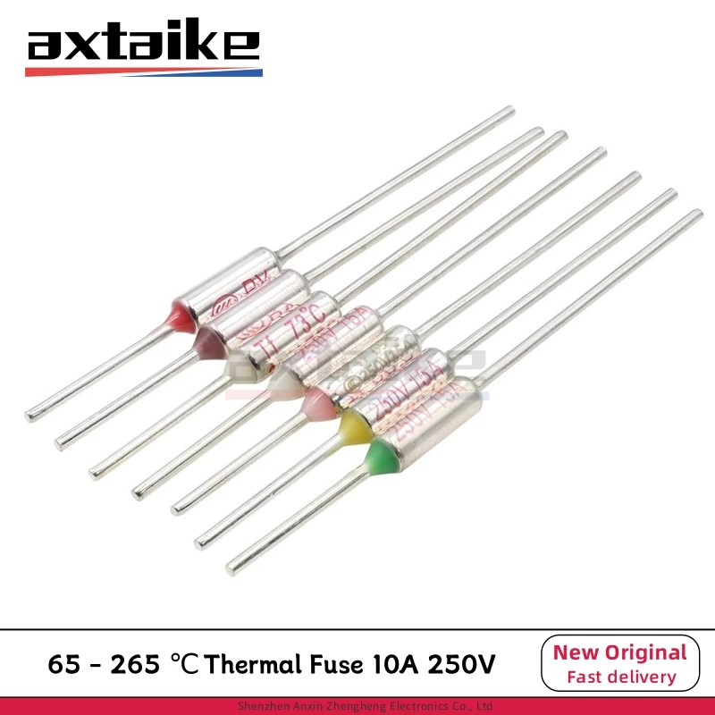 

10PCS 65 - 265 Celsius Degree Thermal Fuse 10A 250V Temperature TF RY 85 110 115 120 125 130 135 142 155 169 172 185 192 240°C