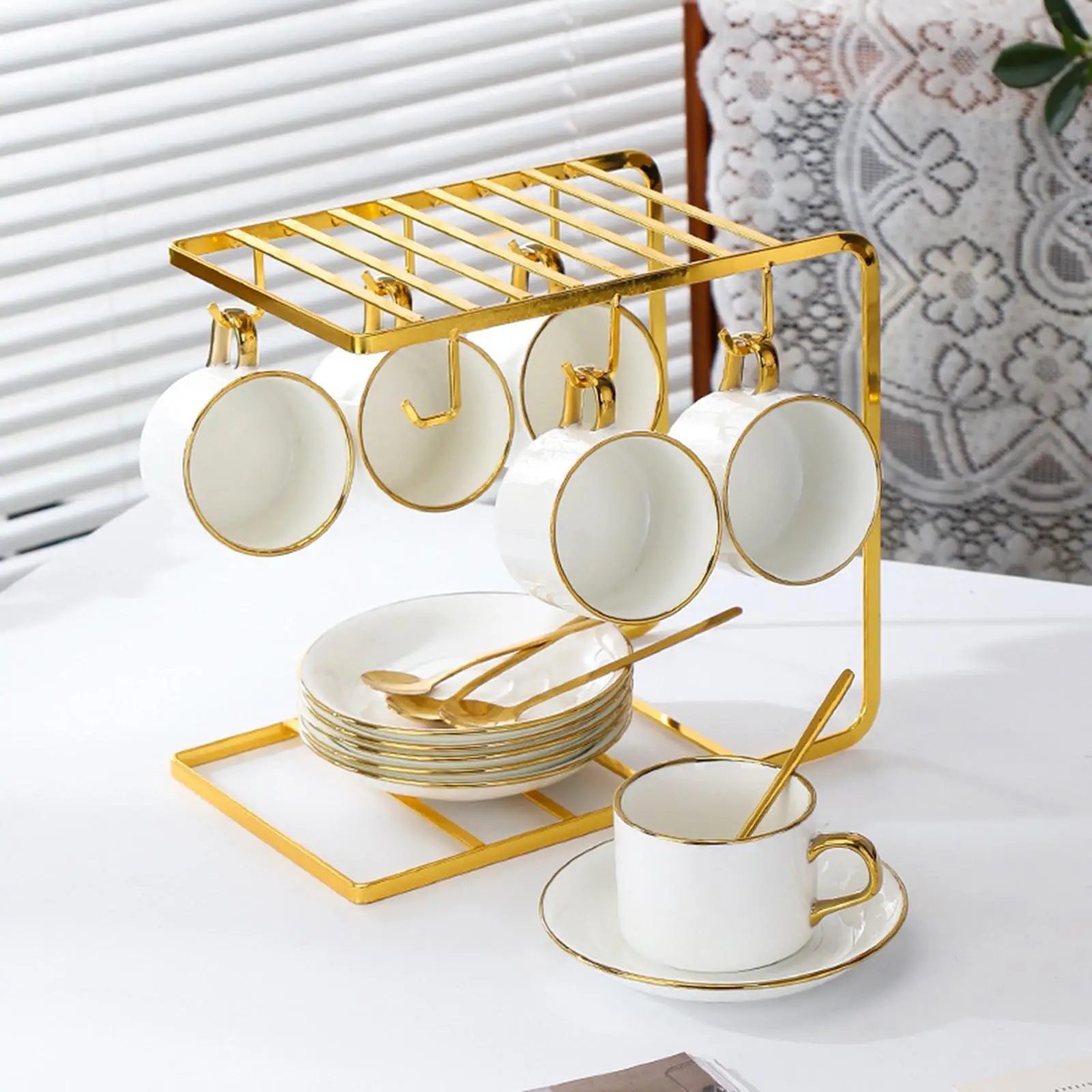 Cup Drying Rack Stand Drainer Holder Modern Cup Rack Dryer Bottle Drying for Countertop Restaurant Table Kitchen Cabinet