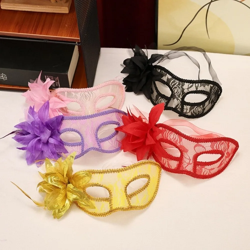 Funny Flower Half-Face Mask Seductive Style Multicolor Feather Mask Cosplay Masquerade Masquerade Ball Mask Makeup Festival