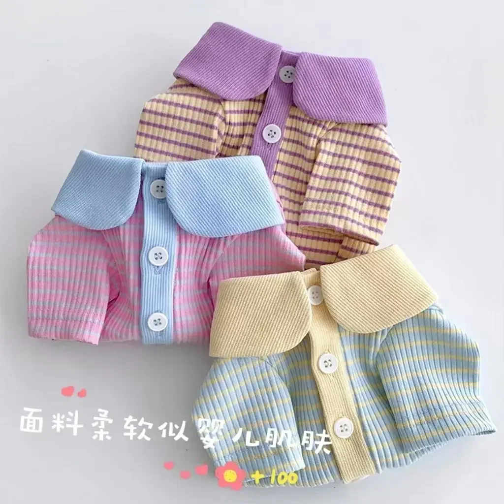 Ins Dog Clothes Striped Lapel Shirt Pet Teddy Koki Bear Small And Medium-sized Dog Spring And Summer Clothes Dog Shirt