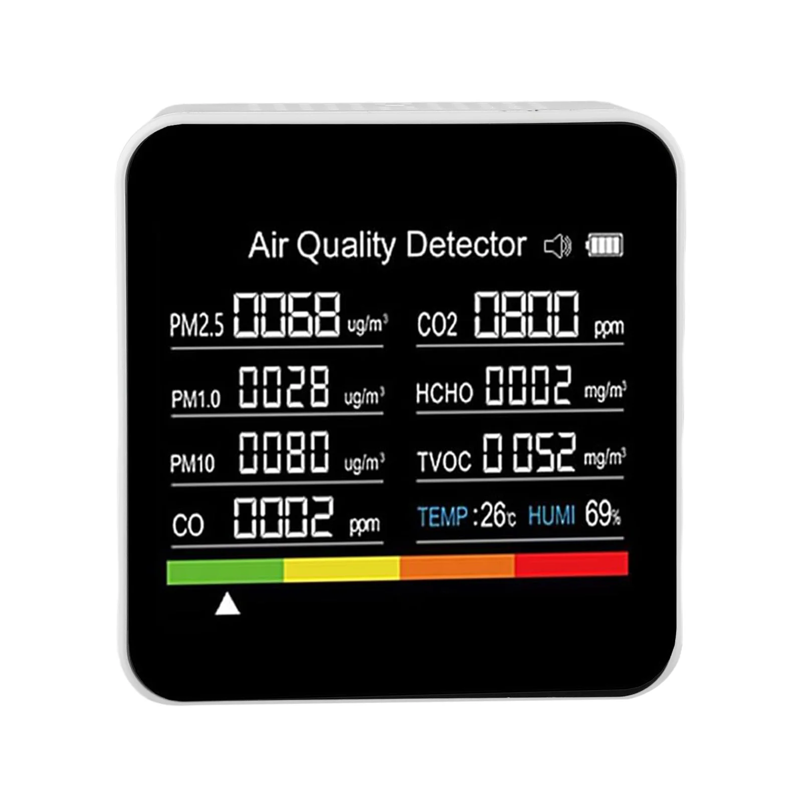 9 In 1/10 In 1 Air Quality Monitor Meter CO TVOC HCHO PM2.5 PM10 Temperature And Humidity Measurement Carbon Dioxide Detector