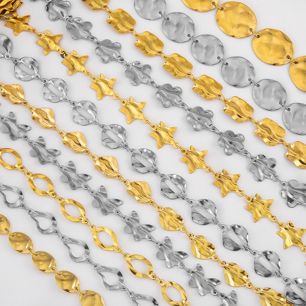 

1M Stainless Steel Irregular Geometric Chains DIY Minimalist Style Necklaces Bracelets Clothing Decoration Jewelry Accessories