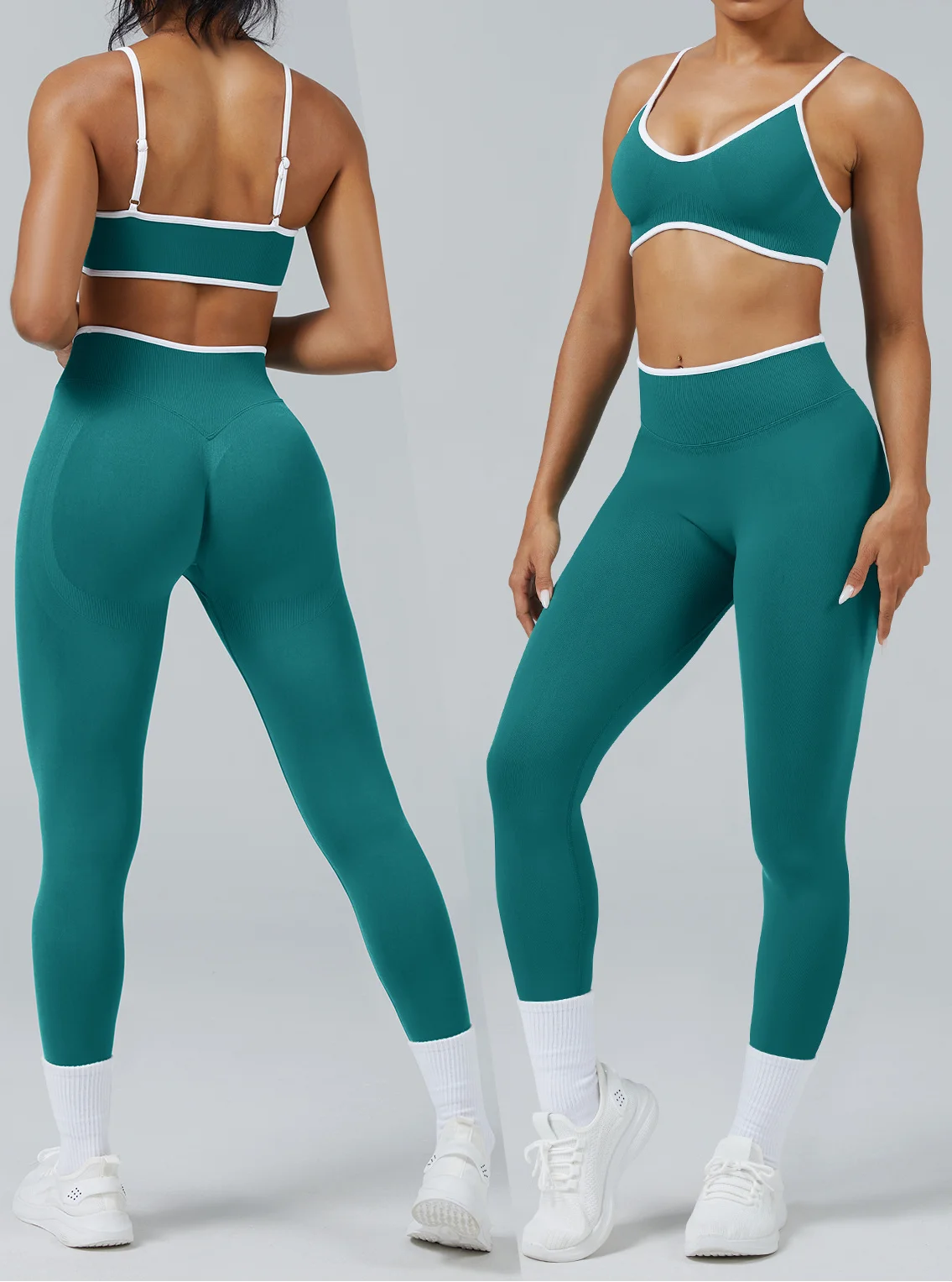 

2025 New Women's Yoga Set-High-Waist Butt-Lifting Slim Sportswear with Backless Bra & Compression Leggings, Ideal for Yoga & Gym