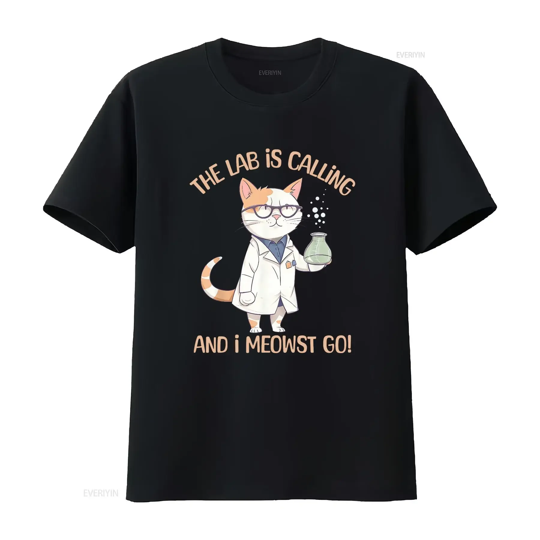 Funny Science Cat T Shirt The Lab is Calling And I Meowst Go Perfect for Women Chemists Microbiologists Beaker Design vintage